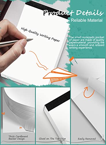 Aidunmis 10 Pack Small Notepads Refills Grocery for List White Memo Pads 3x5 In Writing Notepad of Work Server Writing Note Pads with 50 Sheets Scratch Pads Paper in Each Pad Mini Pocket Notebook Refills Blank - Image 3