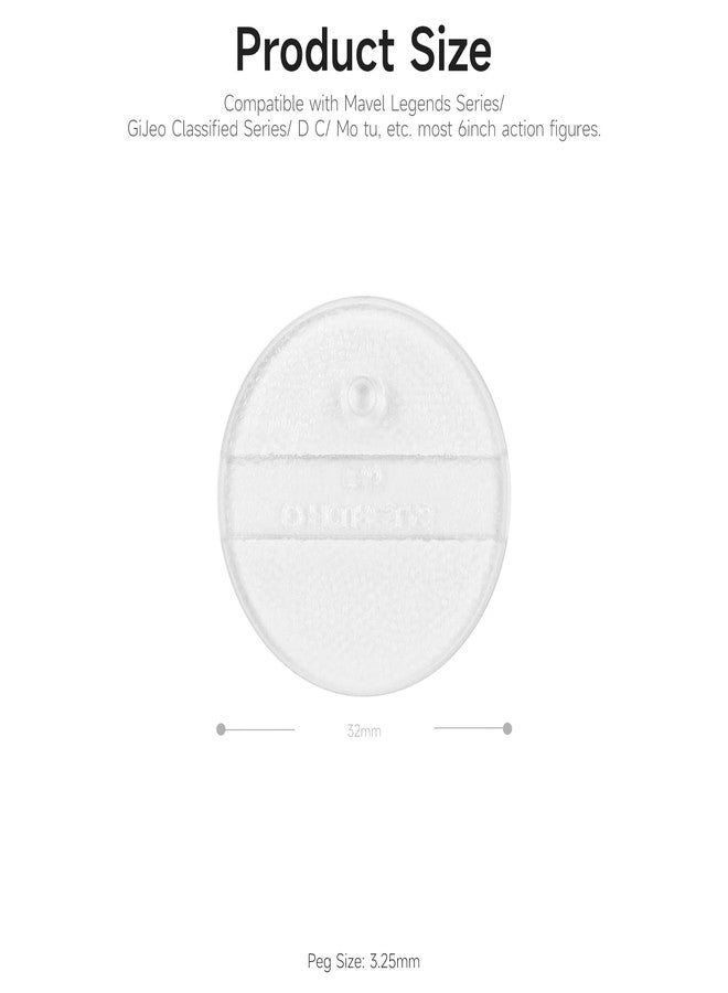 DisplayMore 32 Pieces 6 inch Action Figure Stand,Support Display Stands With Peg,Compatible with 1/12 Scale Marvel Legends /DC/ GI Joe/ MOTU Figure Toy (32PCS-Clear-Round) - Image 2