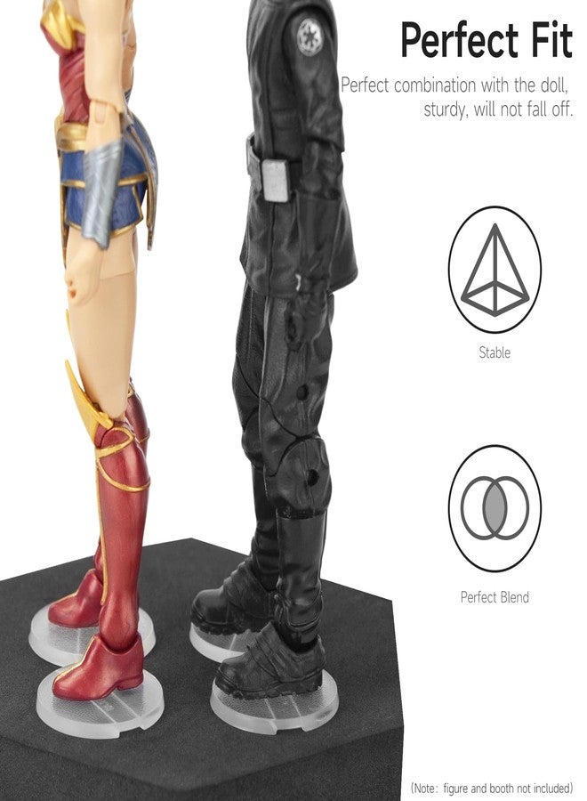 DisplayMore 32 Pieces 6 inch Action Figure Stand,Support Display Stands With Peg,Compatible with 1/12 Scale Marvel Legends /DC/ GI Joe/ MOTU Figure Toy (32PCS-Clear-Round) - Image 4