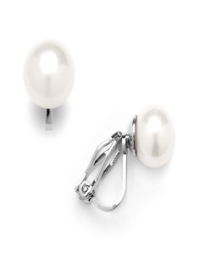 Mariell Ivory Freshwater Pearl Stud Clip On Earring for Women, 9mm, Non-Pierced Earring Birthday Gift - Image 5