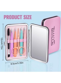TsMADDTs Tweezers Set For Women & Menprecision Tweezers Set With Travel Casestainless Steel Tweezers For Eyebrows With Scissors Razor Mirror  - Image 2