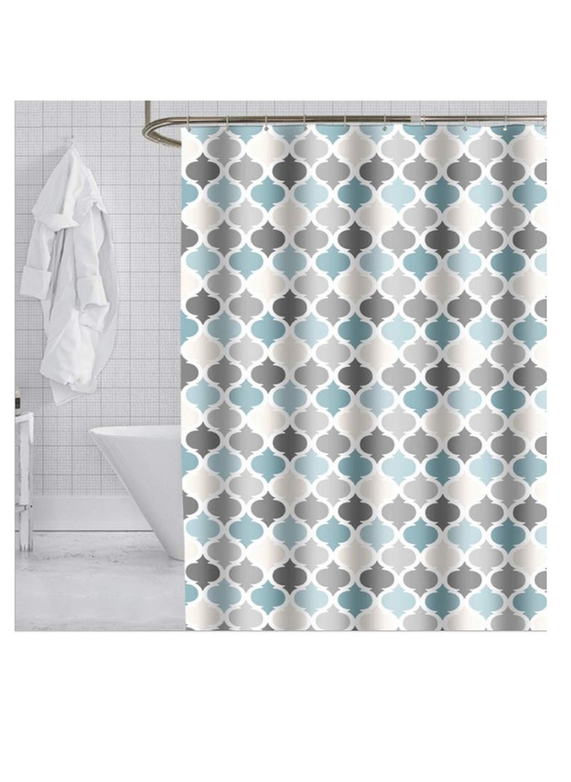 Excefore - Shower Curtain Waterproof Mould Proof, Waterproof Polyester Fabric, Machine Washable Thicked Polyester Fabric, with 12 Hooks and Weighted Hem for Bath Tub and Shower Stall - Image 1