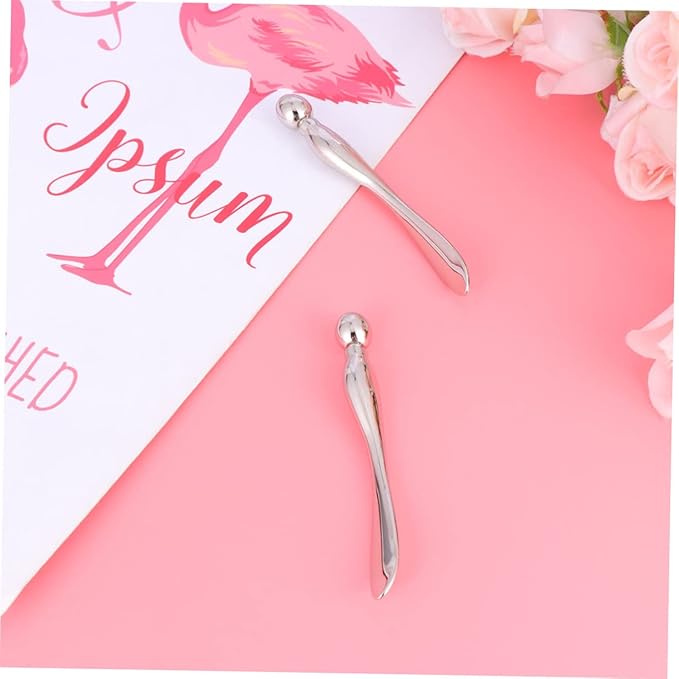 minkissy 2pcs 2pcs Eye Cream Applicator Tool Alloy Eye Massage Stick for Puffy Eyes DualEnded Eye Roller for Skincare Golden - Image 3