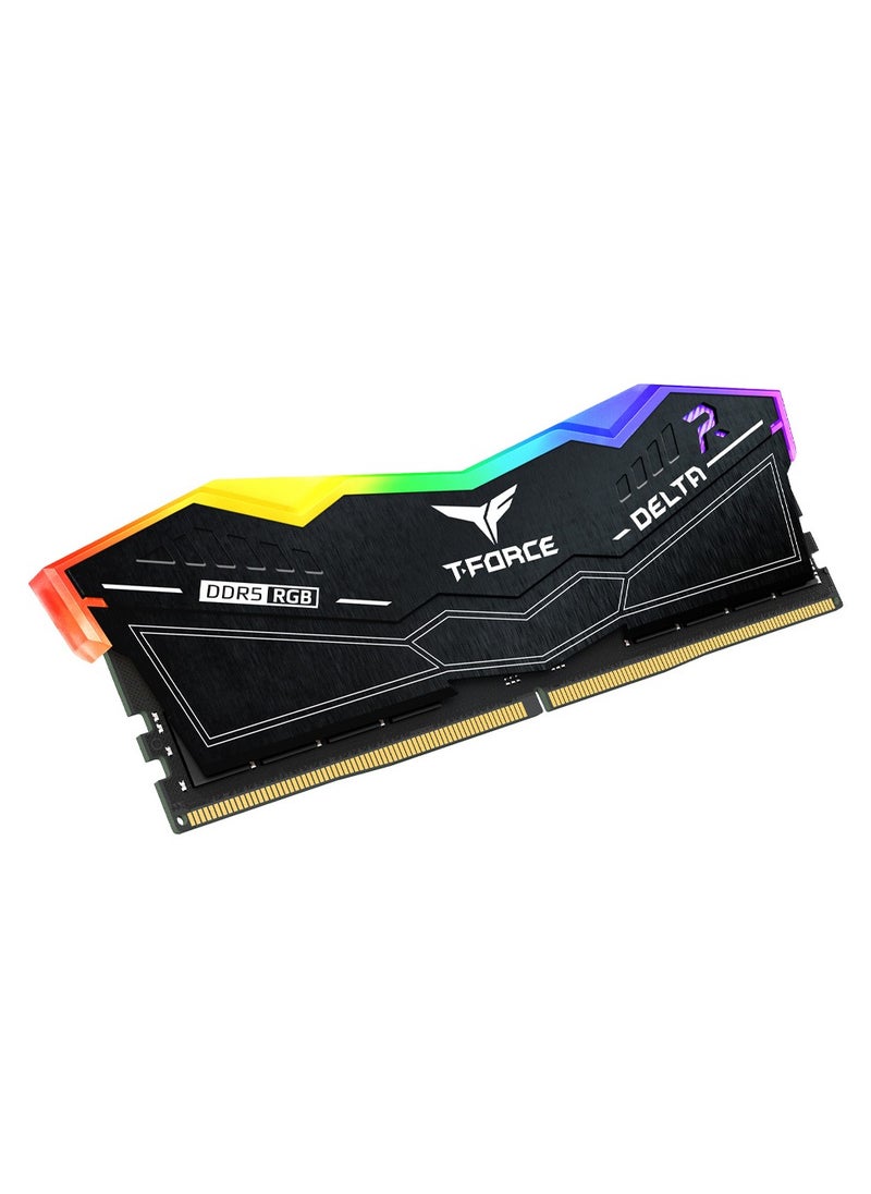 TeamGroup - TEAMGROUP T-Force Delta RGB DDR5 Ram 32GB (2x16GB) 6000MHz PC5-48000 CL38 Desktop Memory | Black - Image 1