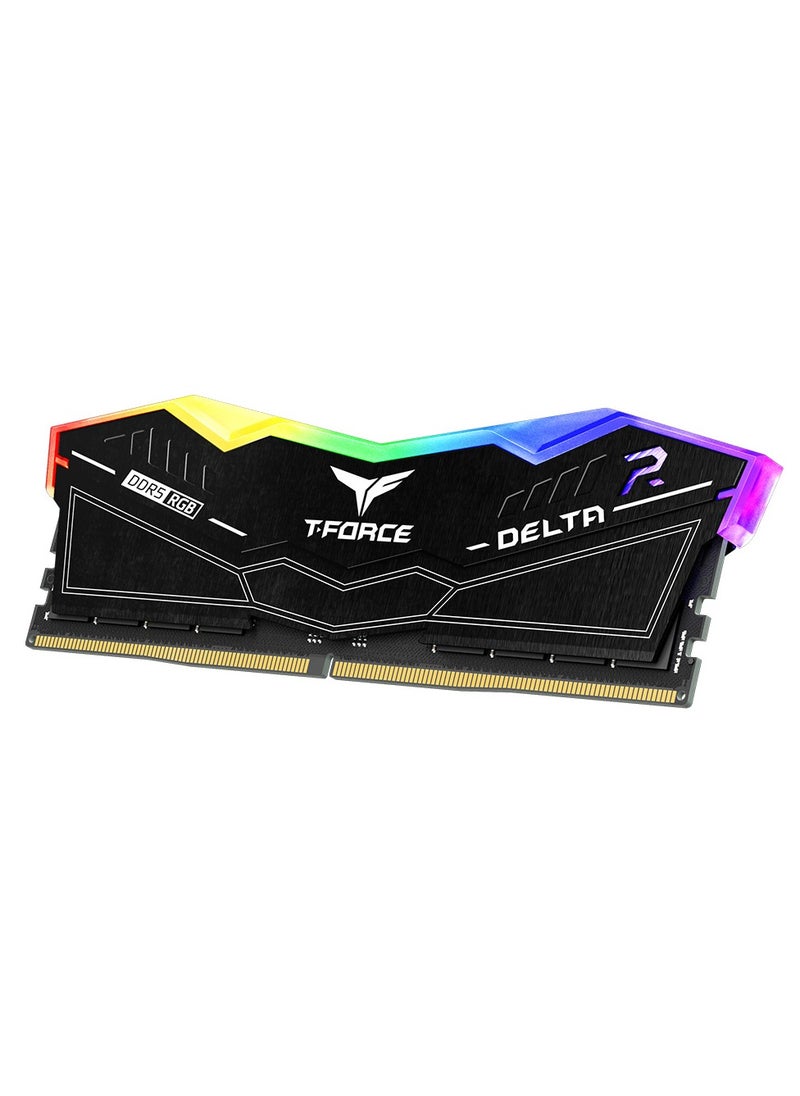 TeamGroup - TEAMGROUP T-Force Delta RGB DDR5 Ram 32GB (2x16GB) 6000MHz PC5-48000 CL38 Desktop Memory | Black - Image 1