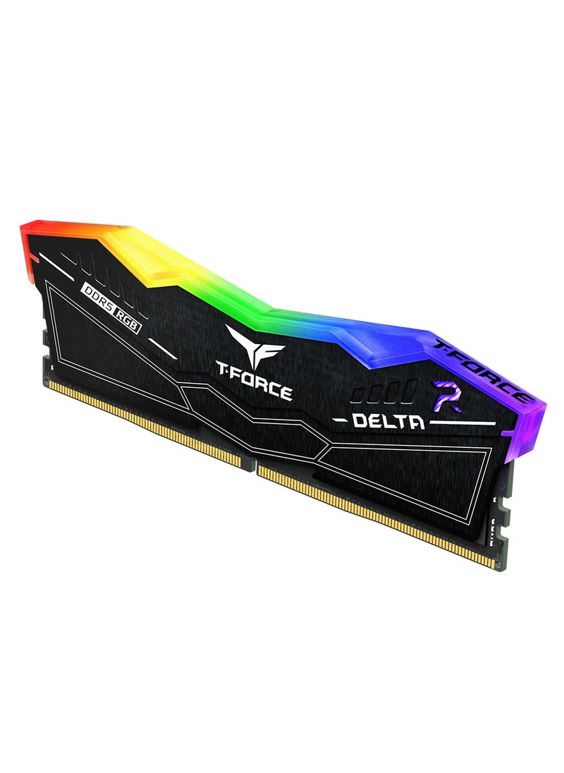 TeamGroup - TEAMGROUP T-Force Delta RGB DDR5 Ram 32GB (2x16GB) 6000MHz PC5-48000 CL38 Desktop Memory | Black - Image 1