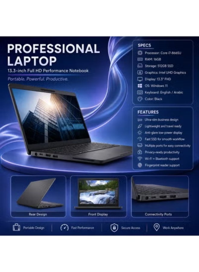 13.3 Inch Full HD Laptop with Core i7 Processor, Fast SSD Storage, Portable Design, Includes Laptop Stand, Mouse and Carrying Bag for Work and Daily Use - Image 3