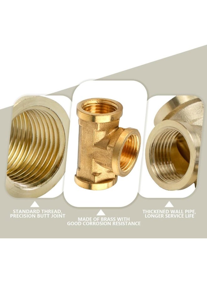 Royal Apex 2Pcs Set Brass Multi Purpose Hose Fittings With Bsp Thread For Plumbing Gas Hot Water Pipe Connector Pneumatic Etc Female Tee 3/4 Inch - Image 4