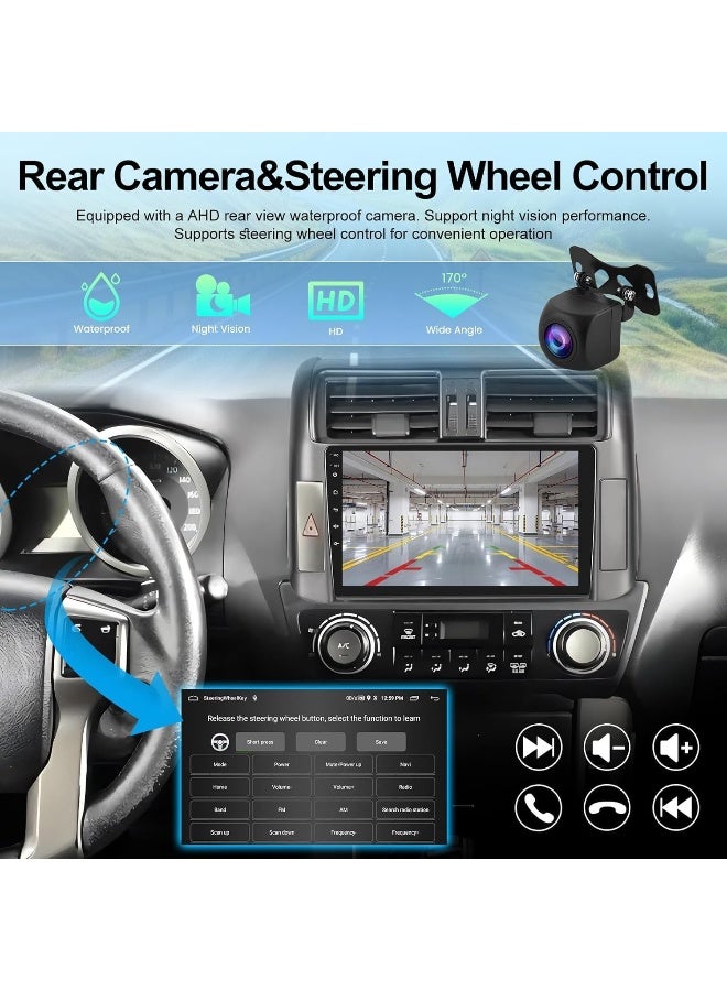 Vierex Android Car Stereo Screen For Toyota Prado 2010 2011 2012 2013 With Apple Carplay Android Auto Wireless WiFi DSP MIC AHD Camera Included 4G WiFi Fast Interface (4+32GB Carplay) - Image 3