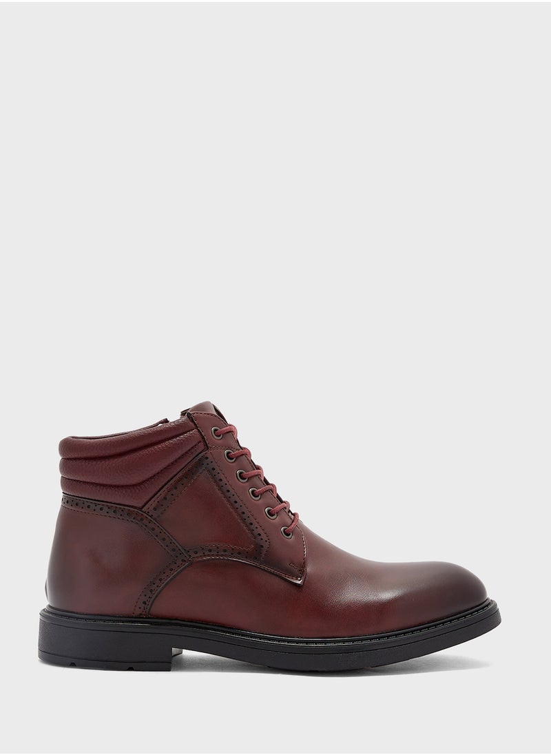Robert Wood Ankle Lace Up Biker Boots  - Image 1