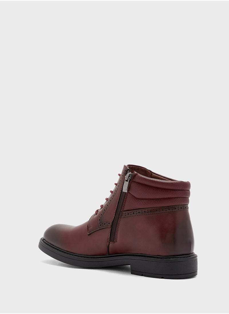 Robert Wood Ankle Lace Up Biker Boots  - Image 3