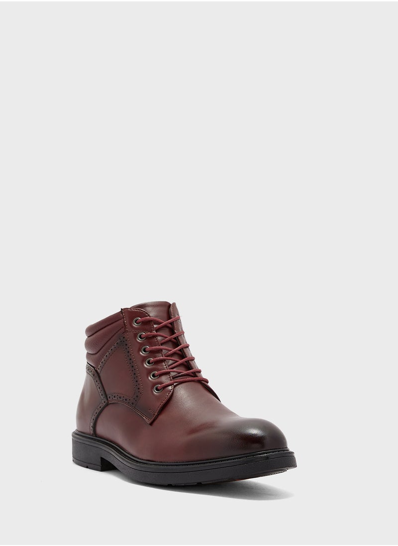 Robert Wood Ankle Lace Up Biker Boots  - Image 2