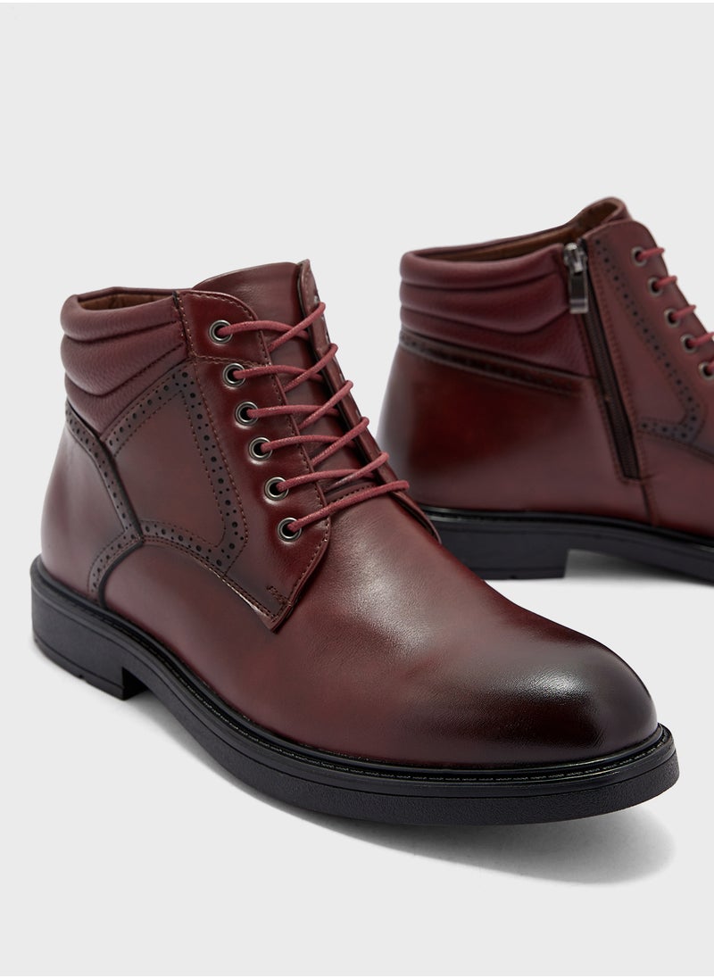 Robert Wood Ankle Lace Up Biker Boots  - Image 4