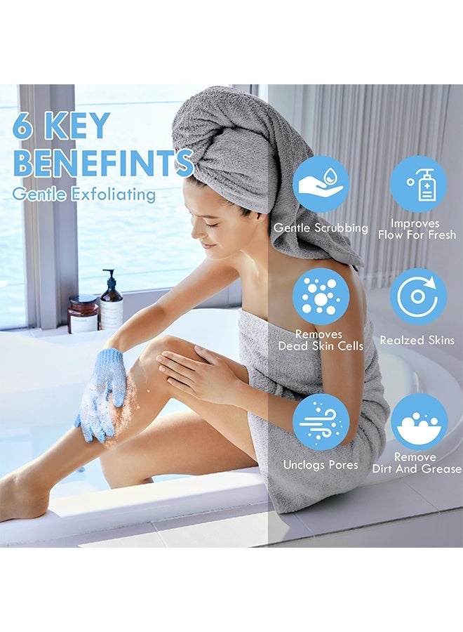 12PCS Exfoliating Bath Gloves, Deep Cleansing Body Scrubber Mitts Dead Skin Remover for Shower Spa Massage Skin Care Women Men - Image 3