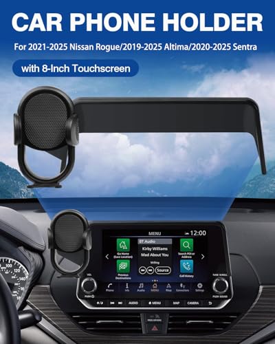 Autorder حامل هاتف السيارة Autorder لسيارات نيسان روج 2021-2025/ألتيمة 2019-2025/سينترا 2020-2025، حامل هاتف بزاوية 360 درجة لشاشة 8 إنش، قاعدات سيارات للهاتف المحمول، استخدام يدوي حر - Image 2