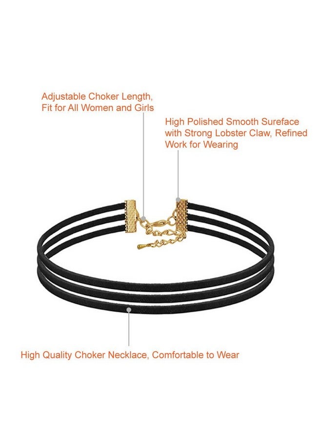 PAXCOO 10Pcs Black Velvet Choker Necklaces With A Stroage Bag For Women Girls - Image 2