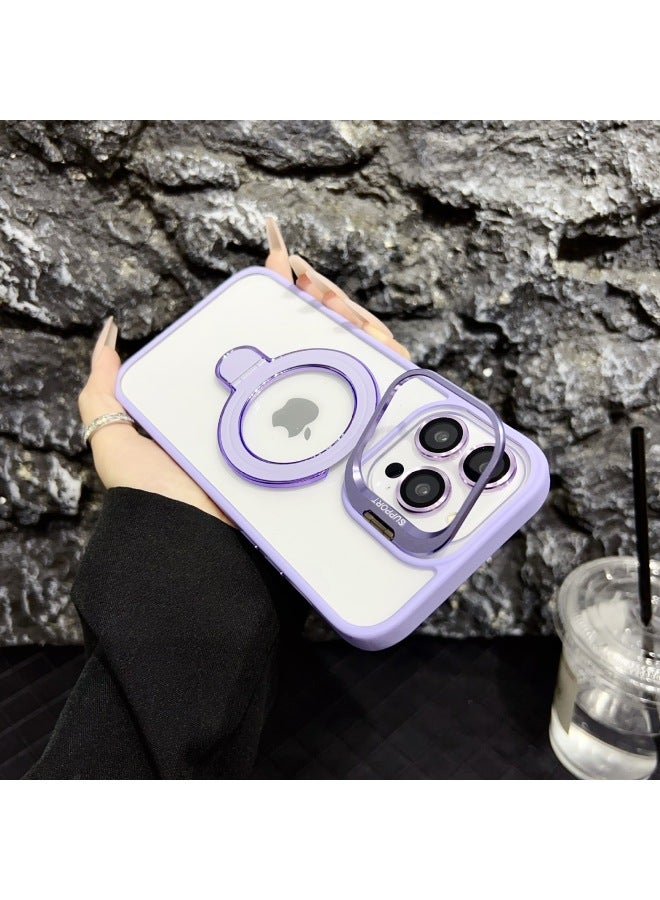 Suitable For Iphone 17 Promax Phone Case With Magnetic Dual Stand And Lens Film, Apple 16/15 Transparent Hard Case