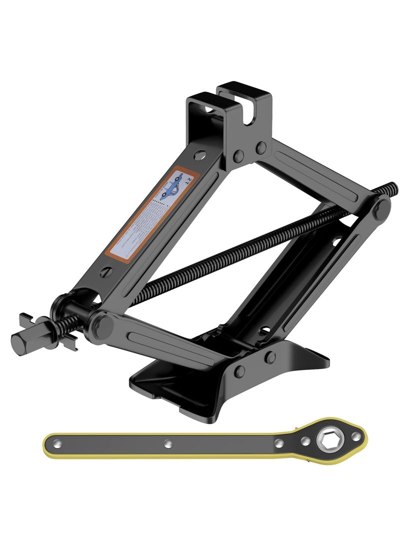 ZLH HITY Scissor Lift Jack, Compact Car Jack Kit for Auto SUV, RV, MPV with Smart Ratchet Design, Heavy Duty Tire Changing Kit Lifting 2 Ton (4409 lbs) Tire Jack.  - Image 1