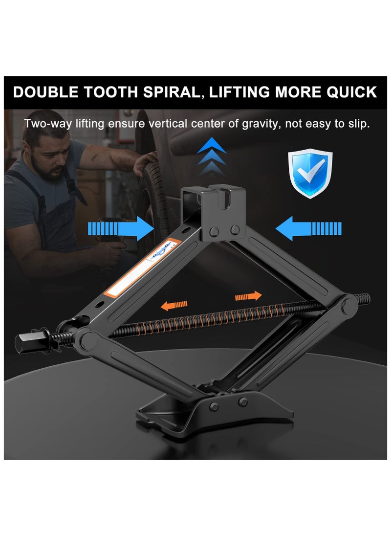 ZLH HITY Scissor Lift Jack, Compact Car Jack Kit for Auto SUV, RV, MPV with Smart Ratchet Design, Heavy Duty Tire Changing Kit Lifting 2 Ton (4409 lbs) Tire Jack.  - Image 3
