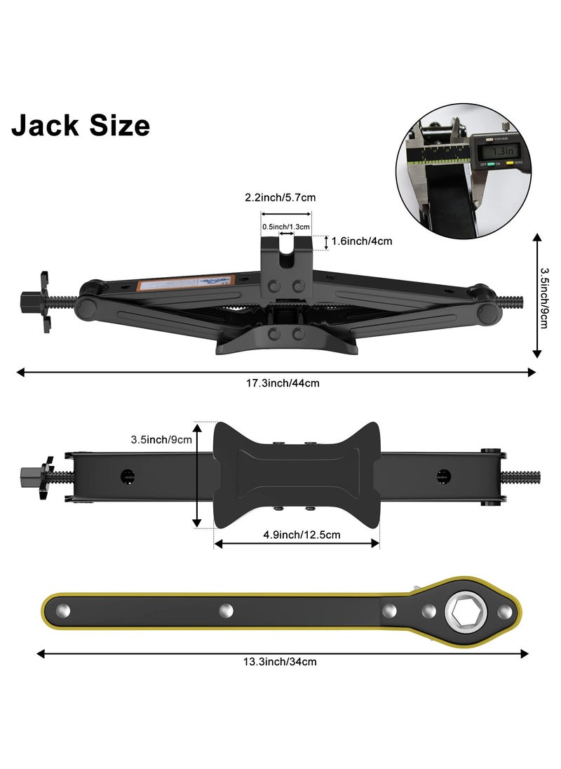 ZLH HITY Scissor Lift Jack, Compact Car Jack Kit for Auto SUV, RV, MPV with Smart Ratchet Design, Heavy Duty Tire Changing Kit Lifting 2 Ton (4409 lbs) Tire Jack.  - Image 5