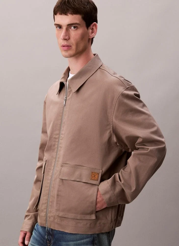 Calvin Klein Jeans  Cotton Stretch Utility Relaxed Jacket for Men | Best Price UAE