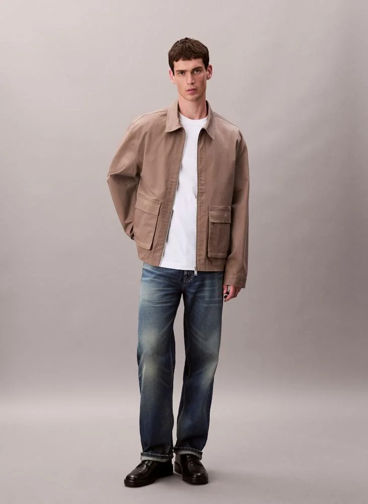 Calvin Klein Jeans  Cotton Stretch Utility Relaxed Jacket for Men | Best Price UAE