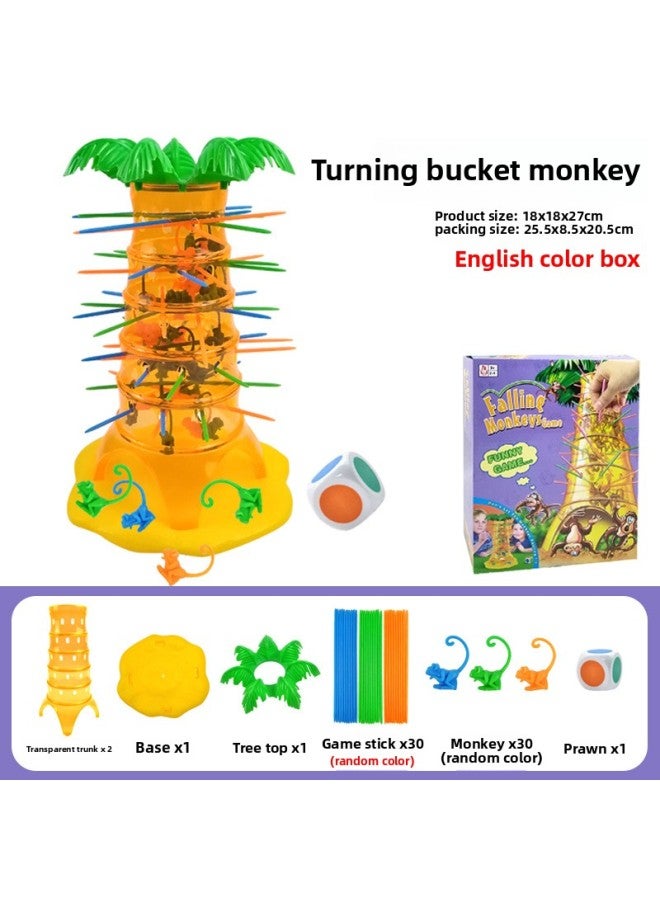 One Piece Table Game Toy Balance Tree Fun Four Chess Face-changing Rubik's Cube Hidden Building Blocks Toy-Color:[color Box] Turning Bucket Monkey 474g  - Image 1