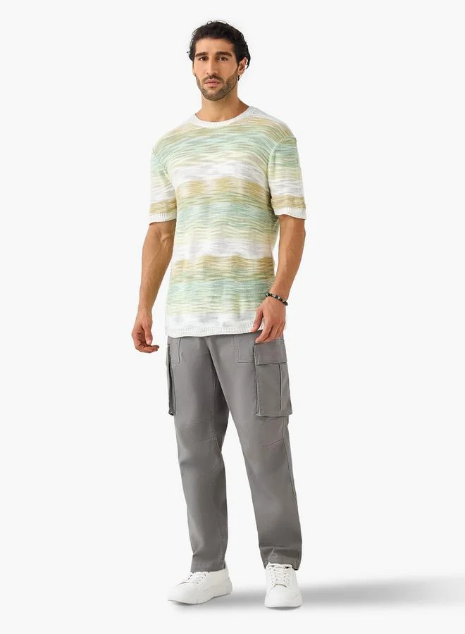 Iconic Iconic Textured Sweater with Short Sleeves