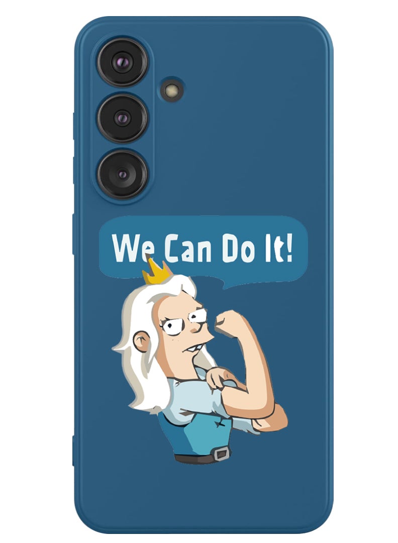 Theodor Protective Slim Fit Case Liquid Silicone Cover with Full Body Protection Anti-Scratch Shockproof Case For Samsung Galaxy S24 (Blue) - We can do it-01 - Image 1