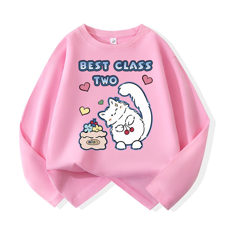 Trendy Brand Girls' Long-Sleeved T-Shirt Pure Cotton New Children'S Cartoon Panda Top Fashionable Stylish Base Shirt - Image 5