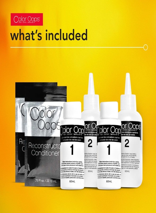 كولور أوبس مجموعة مزيل صبغة الشعر Color Oops Extra Conditioning Hair Color Remover and Reconstructor، عبوتان، مزيل صبغة الشعر يعمل في 20 دقيقة، يزيل الصبغات الدائمة وشبه الدائمة بأمان - Image 2