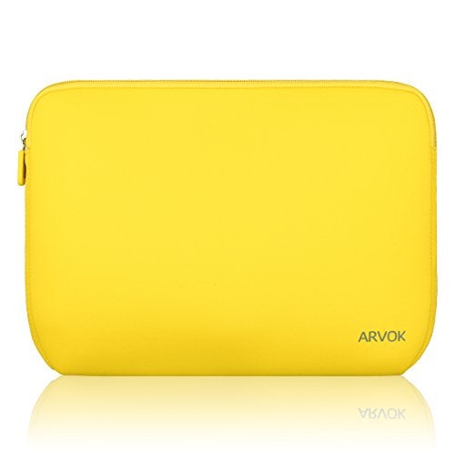 Arvok 11 11.6 12 Inch Laptop Sleeve Case for MacBook Air 12, Water-Resistant Neoprene Notebook Computer Tablet Sleeve, Carrying Bag Cover for Chromebook/HP/Dell/Lenovo/Asus/Acer, Yellow - Image 1