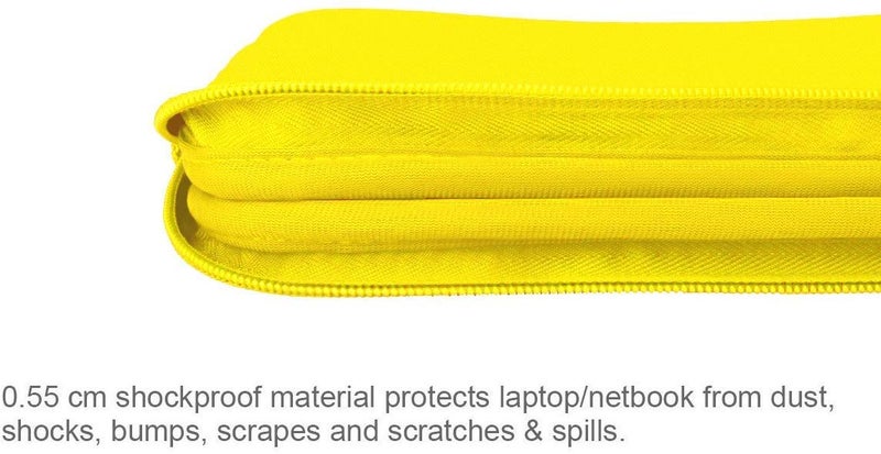 Arvok 11 11.6 12 Inch Laptop Sleeve Case for MacBook Air 12, Water-Resistant Neoprene Notebook Computer Tablet Sleeve, Carrying Bag Cover for Chromebook/HP/Dell/Lenovo/Asus/Acer, Yellow - Image 3
