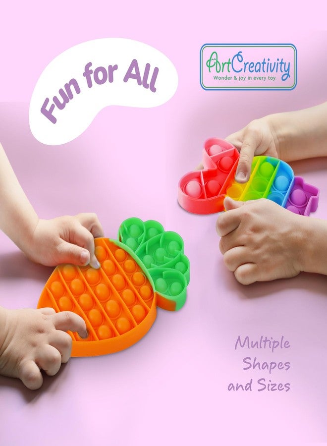 آرت كريتيفيتي مجموعة ألعاب ArtCreativity Easter Pop Its - عبوة من 4 قطع من ألعاب عيد الفصح - ألعاب حسية لتخفيف التوتر للأطفال الصغار - هدايا رائعة لسلال الأطفال مع بيضة ملونة وجزرة وأرنبين - هدايا عيد الفصح اللطيفة - Image 2