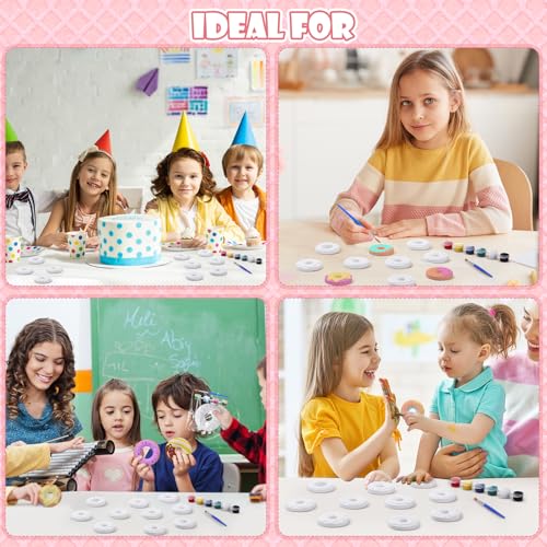 Simgoing 20 Set Dinosaur Unicorn Mermaid Donut Jungle Animal DIY Painting Kit Pumpkin Snowman Ceramic Paint Your Own Figurines Unpainted Plaster Craft for Party Favor(Dinosaur) - Image 3