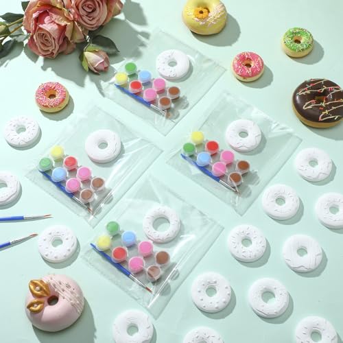 Simgoing 20 Set Dinosaur Unicorn Mermaid Donut Jungle Animal DIY Painting Kit Pumpkin Snowman Ceramic Paint Your Own Figurines Unpainted Plaster Craft for Party Favor(Dinosaur) - Image 4