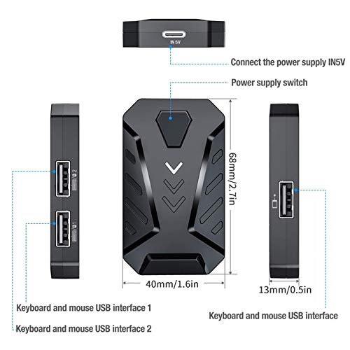 ciciglow Gaming Keyboard and Mouse Converter,Keyboard and Mouse Adapter,Bluetooth Keypad and Converter,Mobile Game Adapter,Suitable for Android System (Mix Pro) - Image 2