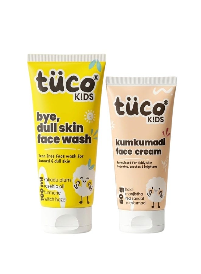 Tuco® Kids Kumkumadi Glow Kit | Dull Skin Face Wash & Kumkumadi Face Cream | Brightens, Fights Tan & Dull Spots | Paraben & SLS Free | Safe for Baby-50gm Pack of 2 - Image 1