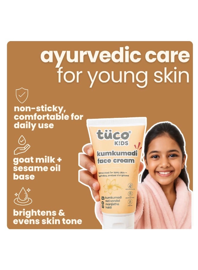 Tuco® Kids Kumkumadi Glow Kit | Dull Skin Face Wash & Kumkumadi Face Cream | Brightens, Fights Tan & Dull Spots | Paraben & SLS Free | Safe for Baby-50gm Pack of 2 - Image 2