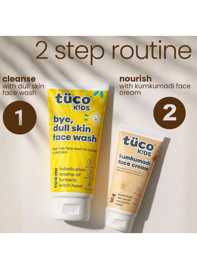Tuco® Kids Kumkumadi Glow Kit | Dull Skin Face Wash & Kumkumadi Face Cream | Brightens, Fights Tan & Dull Spots | Paraben & SLS Free | Safe for Baby-50gm Pack of 2 - Image 4