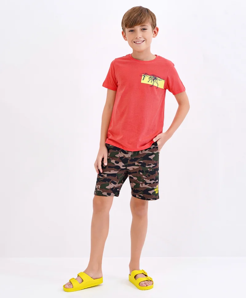 Primo Gino Primo Gino Above Knee Length Shorts Camo Print - Green