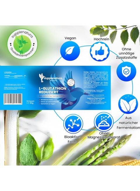 glutathione reduced in germany L-Glutathione 500 mg MONO Reduced L-Glutathione 300mg, 60 Capsules