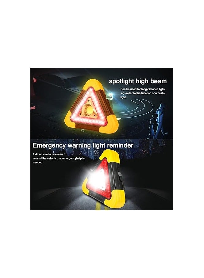 iforecjw Versatile and Durable LED Car Emergency Triangle with Four Modes, USB and Solar Charging, and Multiple Safety Features - Suitable for Camping, Travel, and Outdoor Adventures - Image 3