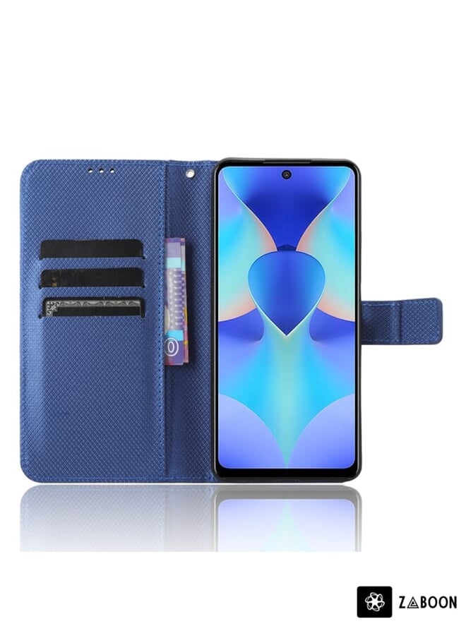 Green Tiger - For Tecno Spark 10 Pro / K17 Diamond Texture Leather Phone Case(Blue) - Image 1