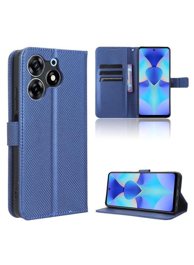 Green Tiger - For Tecno Spark 10 Pro / K17 Diamond Texture Leather Phone Case(Blue) - Image 1