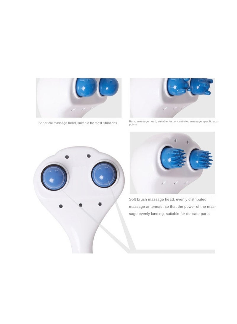 Y&D Powerful Handheld Dual Head Massager Neck Back Massager Deep Tissue Percussion Massage for Shoulder Leg Foot  Muscles  Electric Double Head Full Body Massagers - Image 3