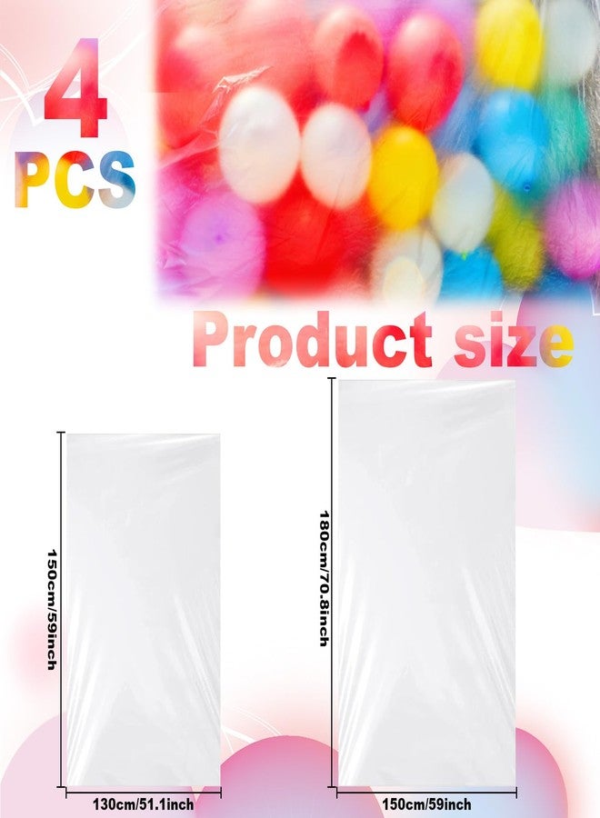 Engorgio 4 Pcs Large Balloon Bags, Plastic Balloon Transport Bags, Transparent Giant Storage Bags,59x70.8''(2pcs) 51.1x59''(2pcs),Balloon Storage Bags for Wedding,Party and Large Items(NOT Ballons) - Image 2