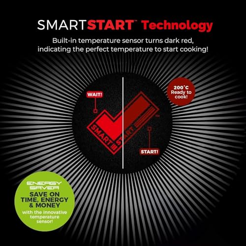 Tower SmartStart 30cm Aluminium Non Stick Dosa Tawa/Roti Tawa with Red Spot Heat Indicator, Perfect for Roti/Paratha/Omelette, PFOA Free, Induction & Gas Compatible, Soft Touch Handle, 2 Year Warranty - Image 2