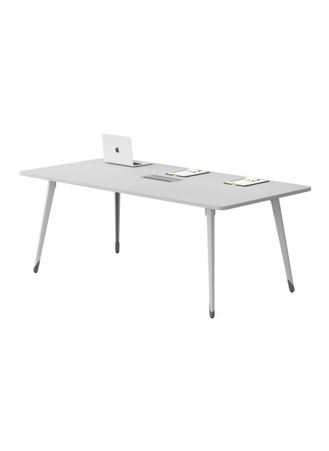 Neo Front Meeting Table Conference Table  with Rectangle Grommet, Boat Shaped Seminar Boardroom Table for Office Conference Room TC-F620