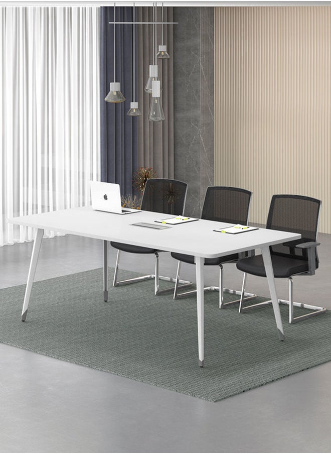 Neo Front Meeting Table Conference Table  with Rectangle Grommet, Boat Shaped Seminar Boardroom Table for Office Conference Room TC-F620